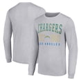 thumbnail image 1 of Men's Starter Heather Gray Los Angeles Chargers Throwback Logo Long Sleeve T-Shirt, 1 of 3