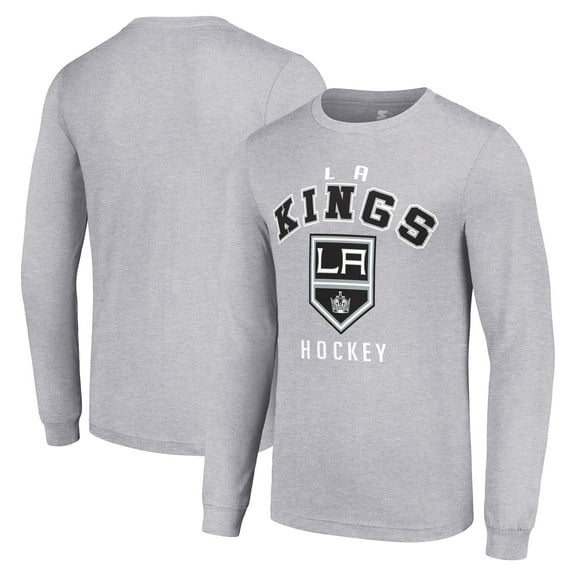 Men's Starter Heather Gray Los Angeles Kings Logo Long Sleeve T-Shirt