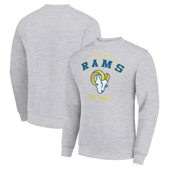 Men's Starter Heather Gray Los Angeles Rams Team Logo Pullover Sweatshirt