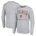 thumbnail image 1 of Men's Starter Heather Gray Minnesota Vikings Throwback Logo Long Sleeve T-Shirt, 1 of 3
