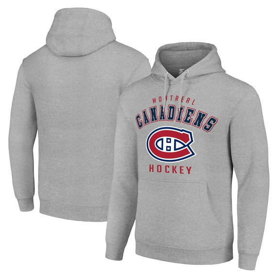 Men's Starter Heather Gray Montreal Canadiens Logo Pullover Hoodie