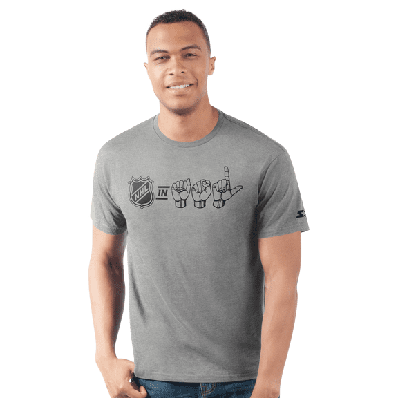 Men's Starter Heather Gray NHL ASL T-Shirt