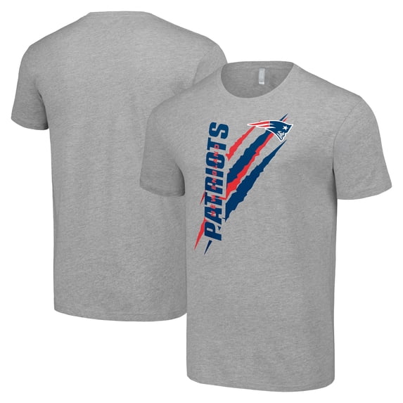 Men's Starter Heather Gray New England Patriots Color Scratch T-Shirt