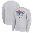 thumbnail image 1 of Men's Starter Heather Gray New York Islanders Stick And Puck Logo Fleece Pullover Sweatshirt, 1 of 3