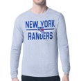 thumbnail image 1 of Men's Starter Heather Gray New York Rangers Mesh Look Team Name Logo Long Sleeve T-Shirt, 1 of 2