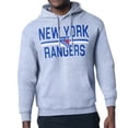 thumbnail image 1 of Men's Starter Heather Gray New York Rangers Mesh Look Team Name Logo Tri-Blend Pullover Hoodie, 1 of 2