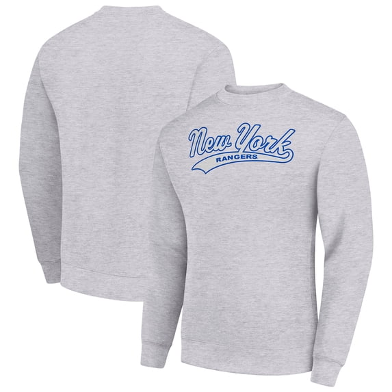 Men's Starter Heather Gray New York Rangers Tailsweep City Pullover Sweatshirt