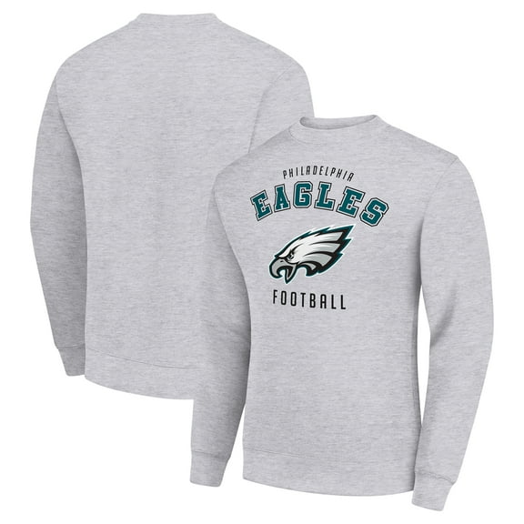 Men's Starter Heather Gray Philadelphia Eagles Team Logo Pullover Sweatshirt