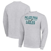 Men's Starter Heather Gray Philadelphia Eagles Team Mesh Print Graphic Pullover Sweatshirt