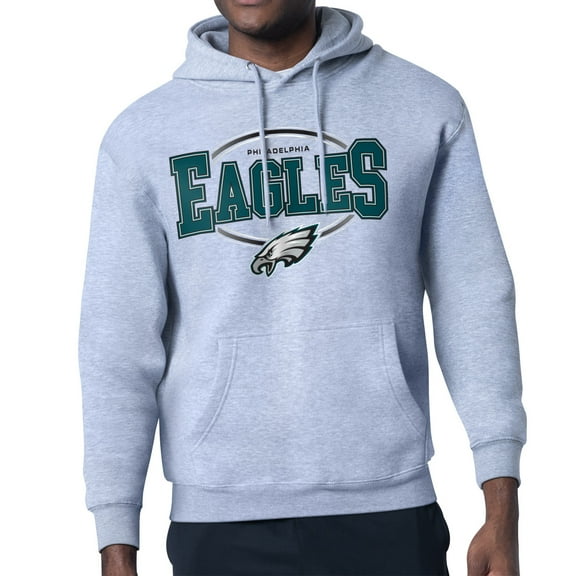 Men's Starter Heather Gray Philadelphia Eagles Team Track Graphic Pullover Hoodie