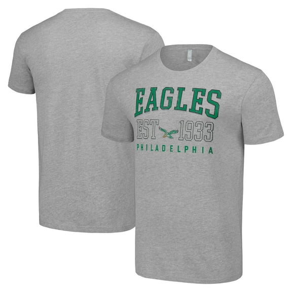 Men's Starter Heather Gray Philadelphia Eagles Throwback Logo T-Shirt