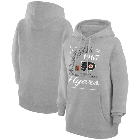 Men's Starter Heather Gray Philadelphia Flyers Arch City Team Graphic Fleece Pullover Hoodie