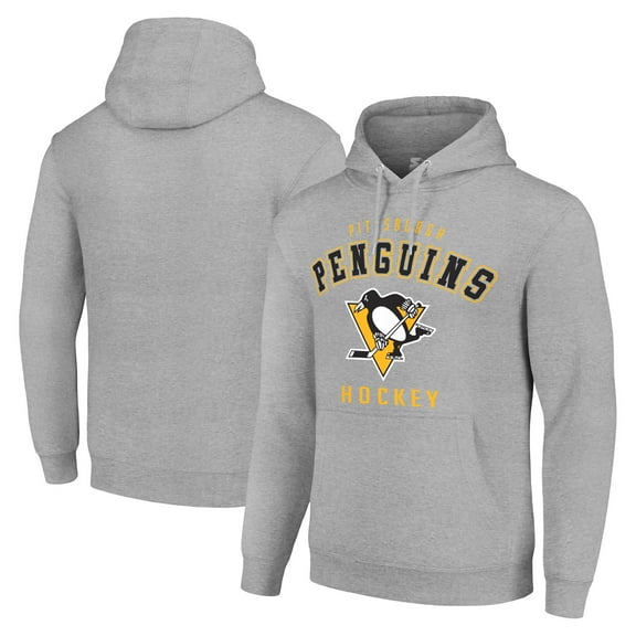 Men's Starter Heather Gray Pittsburgh Penguins  Logo Pullover Hoodie