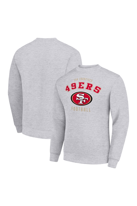 Men's Starter Heather Gray San Francisco 49ers Team Logo Pullover Sweatshirt
