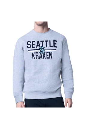 Men's Starter Heather Gray Seattle Kraken Mesh Look Team Name Logo Pullover Sweatshirt