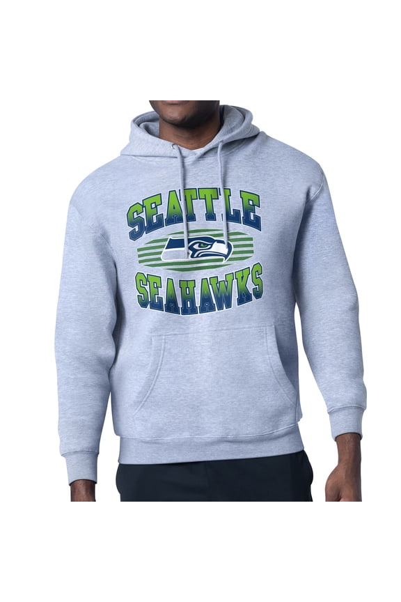 Men's Starter Heather Gray Seattle Seahawks Team Grit Graphic Hoodie