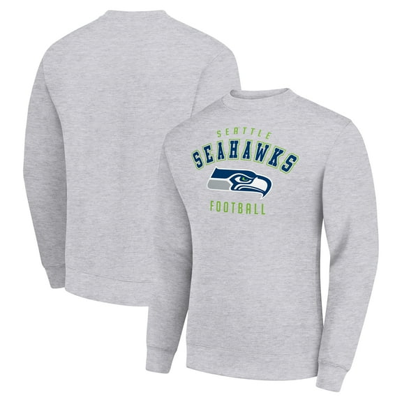 Men's Starter Heather Gray Seattle Seahawks Team Logo Pullover Sweatshirt