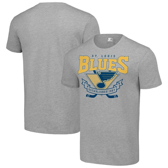 Men's Starter Heather Gray St. Louis Blues Team Logo Graphic T-Shirt