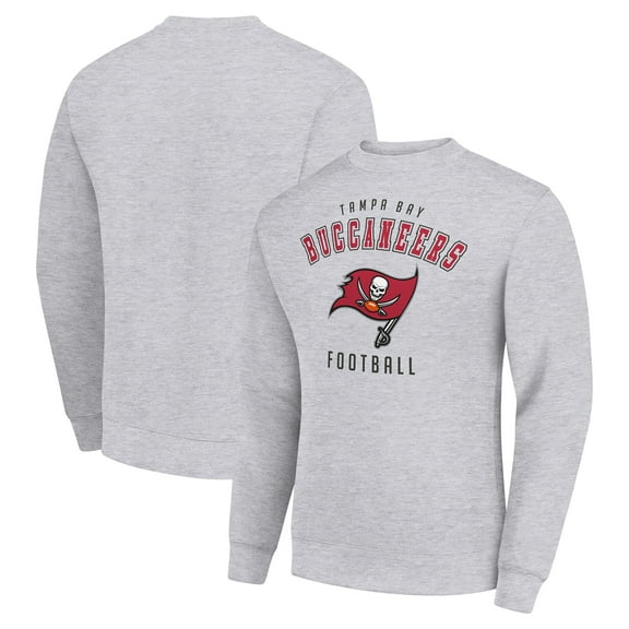 Men's Starter Heather Gray Tampa Bay Buccaneers Team Logo Pullover Sweatshirt
