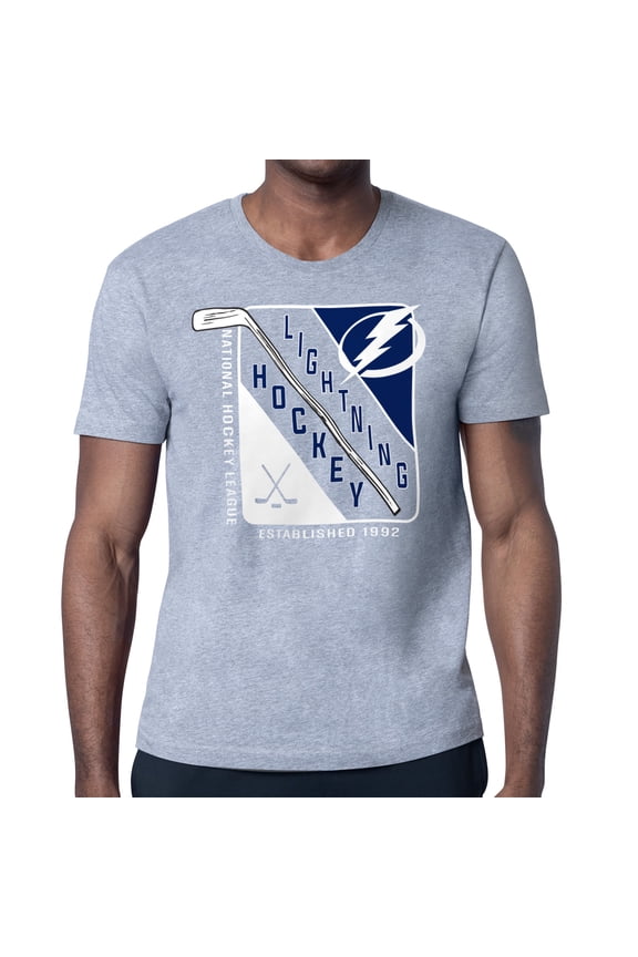 Men's Starter Heather Gray Tampa Bay Lightning Shield Graphic T-Shirt