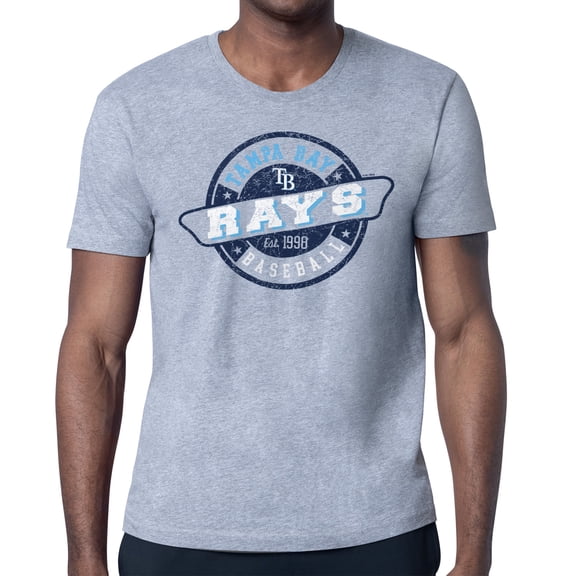 Men's Starter Heather Gray Tampa Bay Rays Route 66 Team Logo T-Shirt