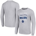 thumbnail image 1 of Men's Starter Heather Gray Toronto Maple Leafs Four Team Name Logo Long Sleeve Graphic T-Shirt, 1 of 3