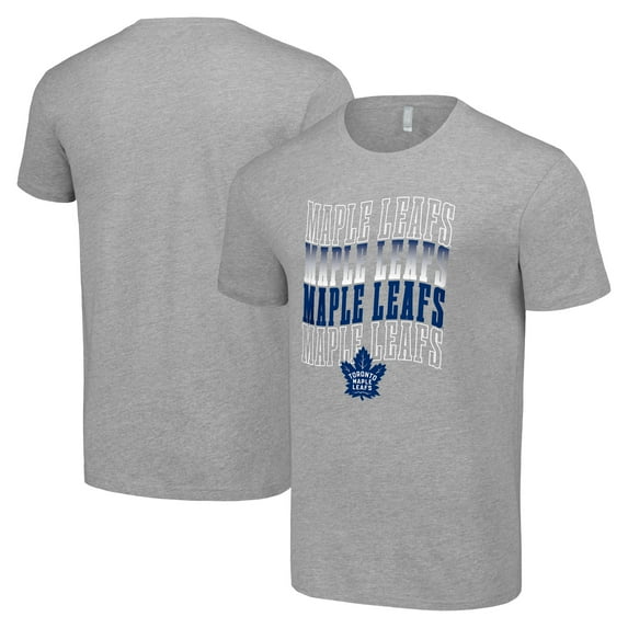 Men's Starter Heather Gray Toronto Maple Leafs Four Team Name Logo T-Shirt