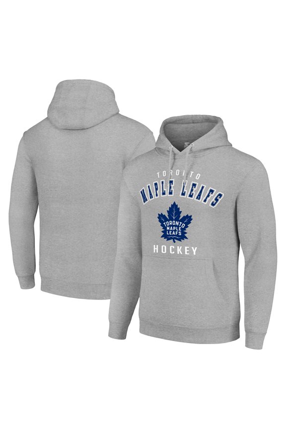 Men's Starter Heather Gray Toronto Maple Leafs Logo Pullover Hoodie