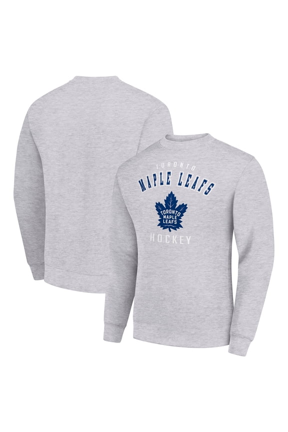 Men's Starter  Heather Gray Toronto Maple Leafs Team Logo Fleece Pullover Sweatshirt