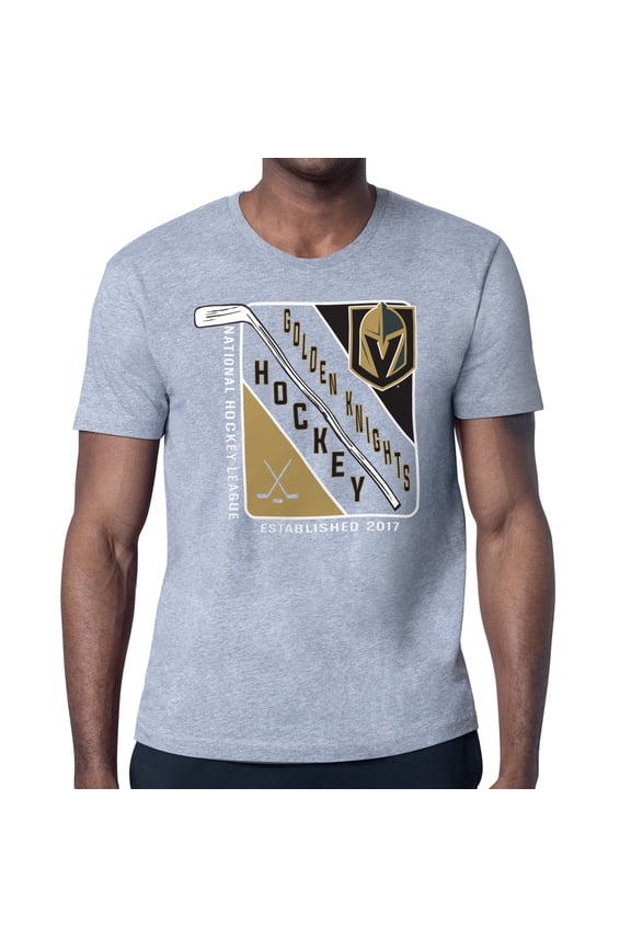 Men's Starter Heather Gray Vegas Golden Knights Shield Graphic T-Shirt