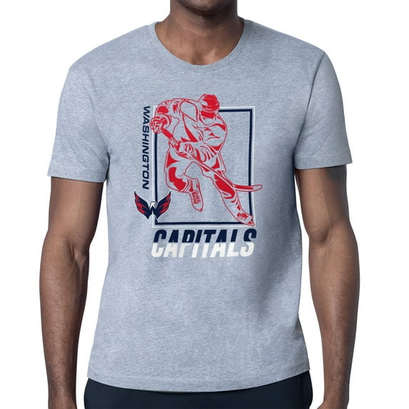 Men's Starter Heather Gray Washington Capitals Player Grid T-Shirt