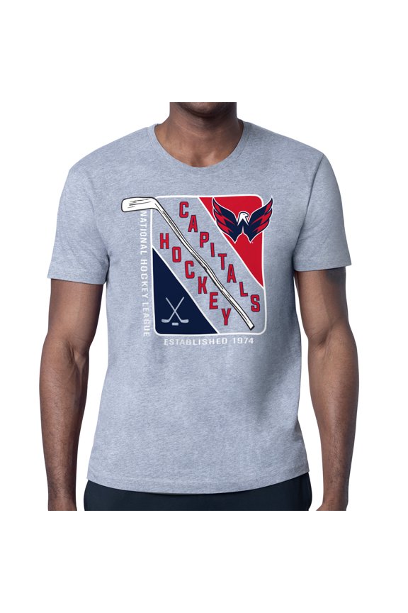 Men's Starter Heather Gray Washington Capitals Shield Graphic T-Shirt