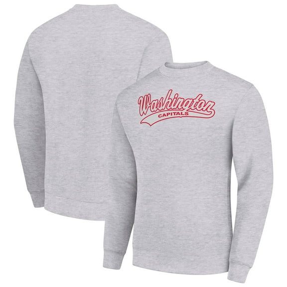 Men's Starter  Heather Gray Washington Capitals Tailsweep City Pullover Sweatshirt