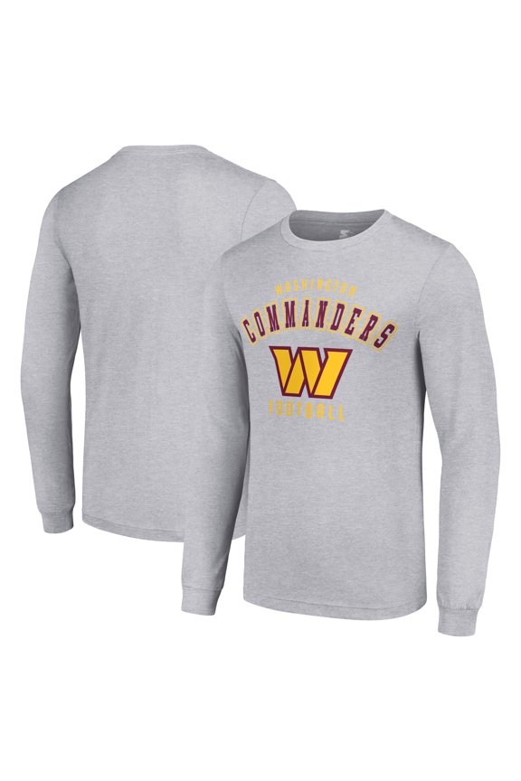 Men's Starter Heather Gray Washington Commanders Long Sleeve T-Shirt
