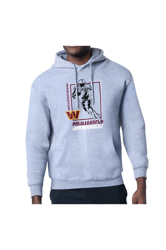 Men's Starter Heather Gray Washington Commanders Player Grid Pullover Hoodie