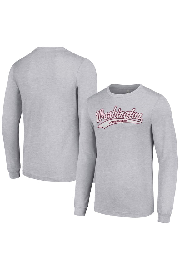 Men's Starter Heather Gray Washington Commanders Tailsweep Long Sleeve T-Shirt