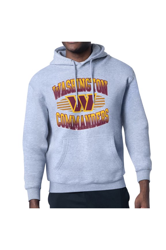 Men's Starter Heather Gray Washington Commanders Team Grit Graphic Hoodie