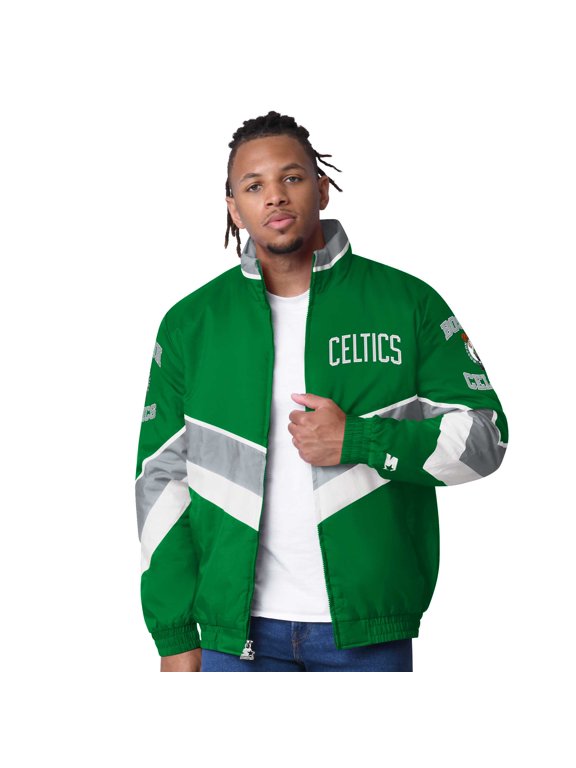 Men's Starter Kelly Green Boston Celtics Captain Oxford Full-Zip Jacket
