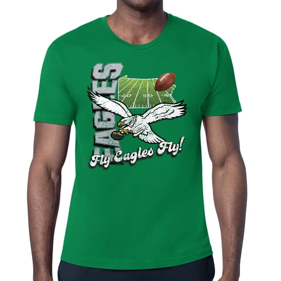 Men's-Starter Kelly Green Philadelphia Eagles Distressed Retro State Field T-Shirt