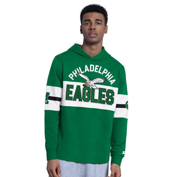 Men's Starter Kelly Green Philadelphia Eagles Fullback Jersey Hoodie