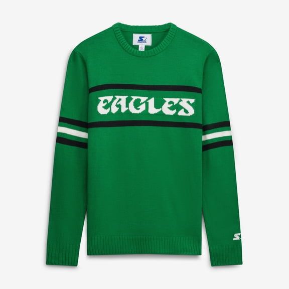 Men's Starter Kelly Green Philadelphia Eagles Player Sweater