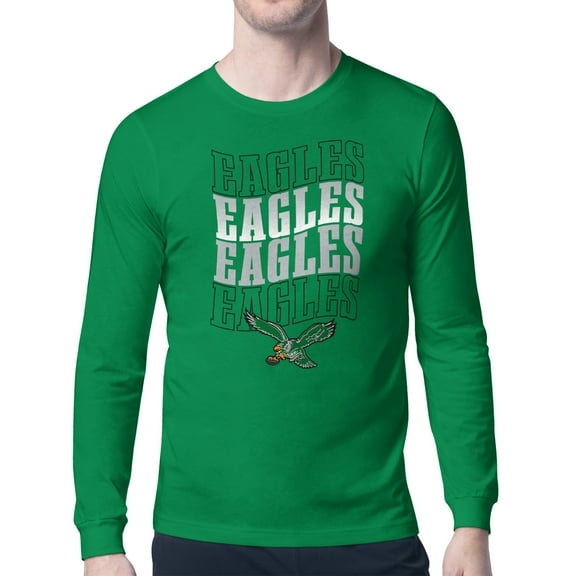 Men's Starter Kelly Green Philadelphia Eagles Retro Team Logo Long Sleeve T-Shirt