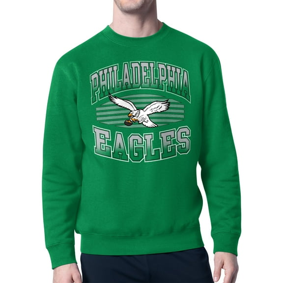 Men's Starter Kelly Green Philadelphia Eagles Team Grit Graphic Fleece Pullover Sweatshirt