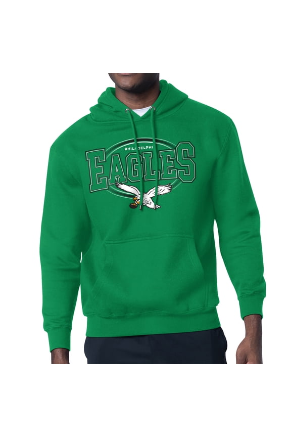 Men's Starter Kelly Green Philadelphia Eagles Team Track Graphic Pullover Hoodie