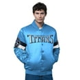 thumbnail image 1 of Men's Starter Light Blue Tennessee Titans Triple Option Satin Varsity Full-Snap Jacket, 1 of 2