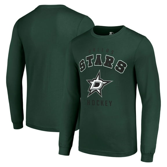 Men's Starter Military Green Dallas Stars Logo Long Sleeve T-Shirt