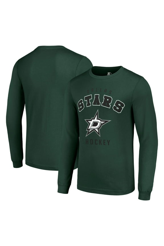 Men's Starter Military Green Dallas Stars Logo Long Sleeve T-Shirt