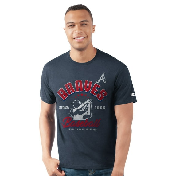 Men's Starter Navy Atlanta Braves Prime Time Batter T-Shirt