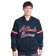 thumbnail image 1 of Men's-Starter  Navy Atlanta Braves Scout Full-Snap Varsity Jacket, 1 of 2