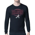 thumbnail image 1 of Men's Starter Navy Atlanta Braves Team Track Graphic Long Sleeve T-Shirt, 1 of 3